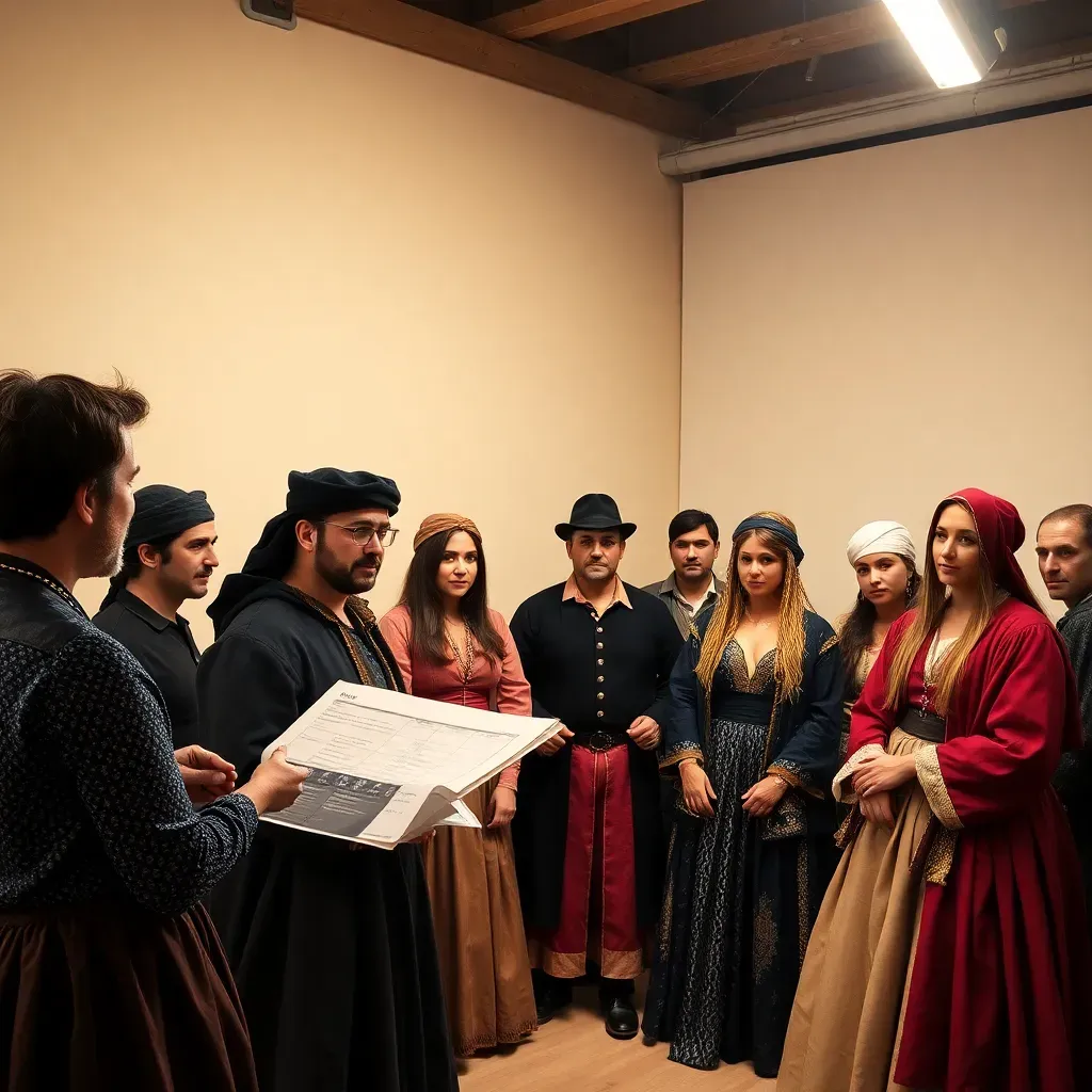 Performers gathered for a casting session